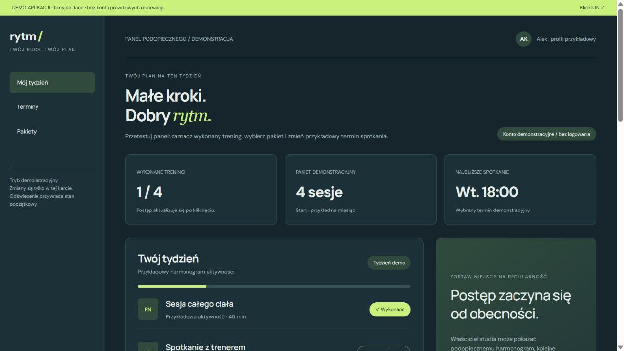 Podgląd projektu RYTM / APLIKACJA DLA TRENERA